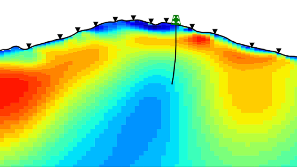 A model view of a 2D MT inversion