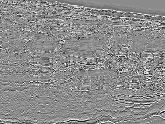 Seismic section showing channel morphology within the Tertiary interval offshore Mozambique